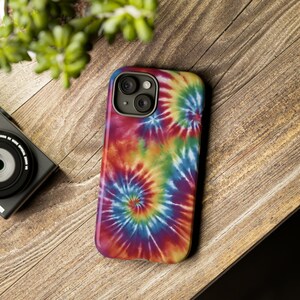 Tie Dye Phone Case, Rainbow Tie Dye Case, Rainbow Phone Case, iPhone 15, Samsung 23, Tie Dye Case, Colorful Phone Case image 2