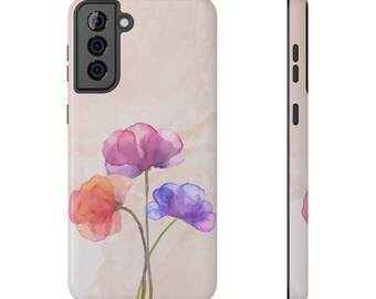 Floral Phone Case, Impact-Resistant Phone Case, Iphone, Samsung, Floral Case, Pansy Phone Case, Pansies Case, Wild Flower Case