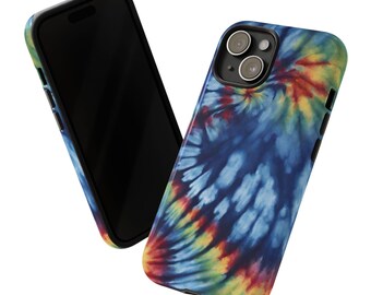 Tie Dye Phone Case, Blue Tie Dye Case, Blue Phone Case, Iphone 15, Samsung 23, Tie Dye Case, Colorful Phone Case