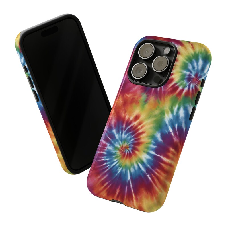 Tie Dye Phone Case, Rainbow Tie Dye Case, Rainbow Phone Case, iPhone 15, Samsung 23, Tie Dye Case, Colorful Phone Case image 4