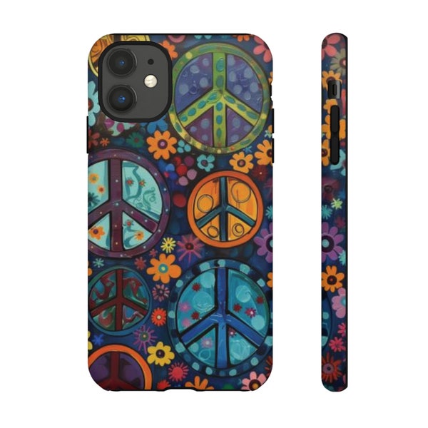 Retro Groovy Phone Case, Retro Peace Sign Phone Case, Peace Sign Phone Case, Iphone, Samsung, Retro Theme Phone Case, Hippie Phone Case