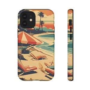 Retro Beach Themed Phone Case, Retro Beach Phone Case, Vintage Beach Phone Case, Iphone, Samsung, Beach Phone Case, Vintage Case