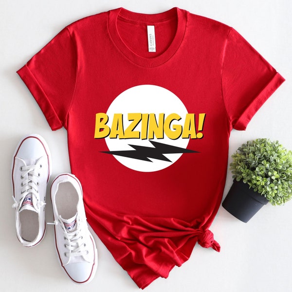 Bazinga! T-Shirt, Sheldon Cooper T-Shirt, The Big Bang Theory T-Shirt, Big Bang Funny Gift, Geek Tee Shirt for Him, Sheldon Cooper Tee