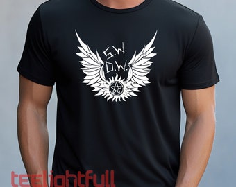Sam Dean Winchester Castiel Shirt,Pentagram Anti-Possession Shirt,Supernatural Angel Shirt,Supernatural Winchester Family Business Shirt