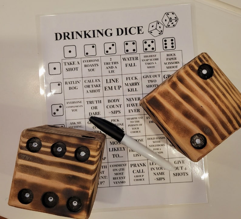 Drinking Dice Game Etsy