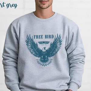 Free Bird Shirt, American Eagle Sweatshirt, Vintage America Shirt, Freedom Sweater, Bird Graphic Tee Eagle Lover Crewneck, Gifts for Husband