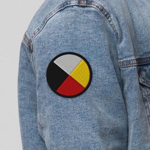Medicine Wheel Embroidered Patch, Iron On Patch, Native American Patch, DIY Medicine Wheel Patch, Sew On Patch