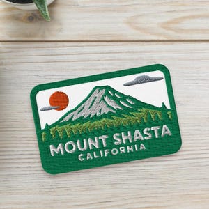Mount Shasta California Embroidered Patch, Mount Shasta Patch, Mount Shasta Hiking Club Patch, Mount Shasta Iron on Sew On Patch