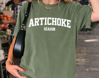 Artichoke Season Comfort Colors® Shirt, Gardner Gift, Summer Artichoke Lover Farmers Market Shirt, Italian Foodie Gift, Cottagecore Shirt