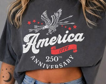 250th Anniversary USA Comfort Colors® Shirt, Retro 4th of July T-Shirt, America 250 Shirt, Patriotic 1776 Shirt, Independence Day Tee