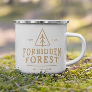 Forbidden Forest National Park Enamel Camping Coffee Mug