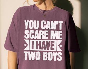 Funny Boy Mom Comfort Colors® Shirt, Funny Mama Shirt, Raising Two Boys, Funny Mom Gift, Mother's Day Shirt for Her, Boy Mama Tee