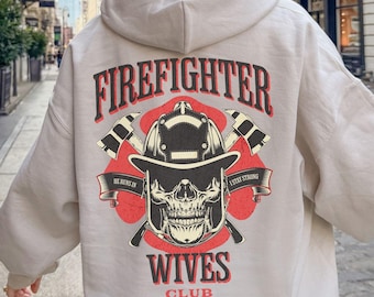 Firefighter Wives Club Graphic Hoodie, Firefighter Wife Cozy Hoodie, Firefighter Wife Pullover, Wife Club, Fire Chief Wife Gift