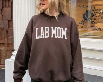 Lab Mom Block Letter Sweatshirt, Labrador Retriever Mama Sweater, Dog Mom Shirty, Gift for Labrador Retriever Mom, Funny Lab Dog Mom Crew