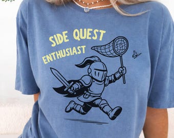 Side Quest Enthusiast Comfort Colors® Shirt, Table Top Gamer Shirt, RPG Nerd Shirt, Book Lover Shirt, Romantasy Shirt, Dungeon Master Shirt