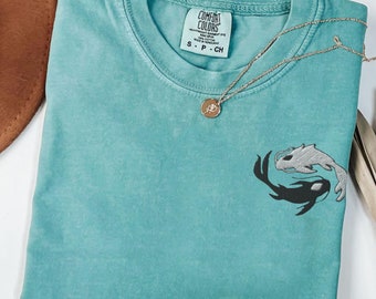 Moon and Ocean Spirit Embroidered Comfort Colors Heavyweight Oversized Unisex Shirt - Multiple Colors