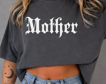 Rocker Mom Shirt, Witchy Mama Comfort Colors® Shirt, Gift for Goth Mommy, Spooky Mom Tee, Rebel Mother T-Shirt, Punk Rock Metal ALT Shirt