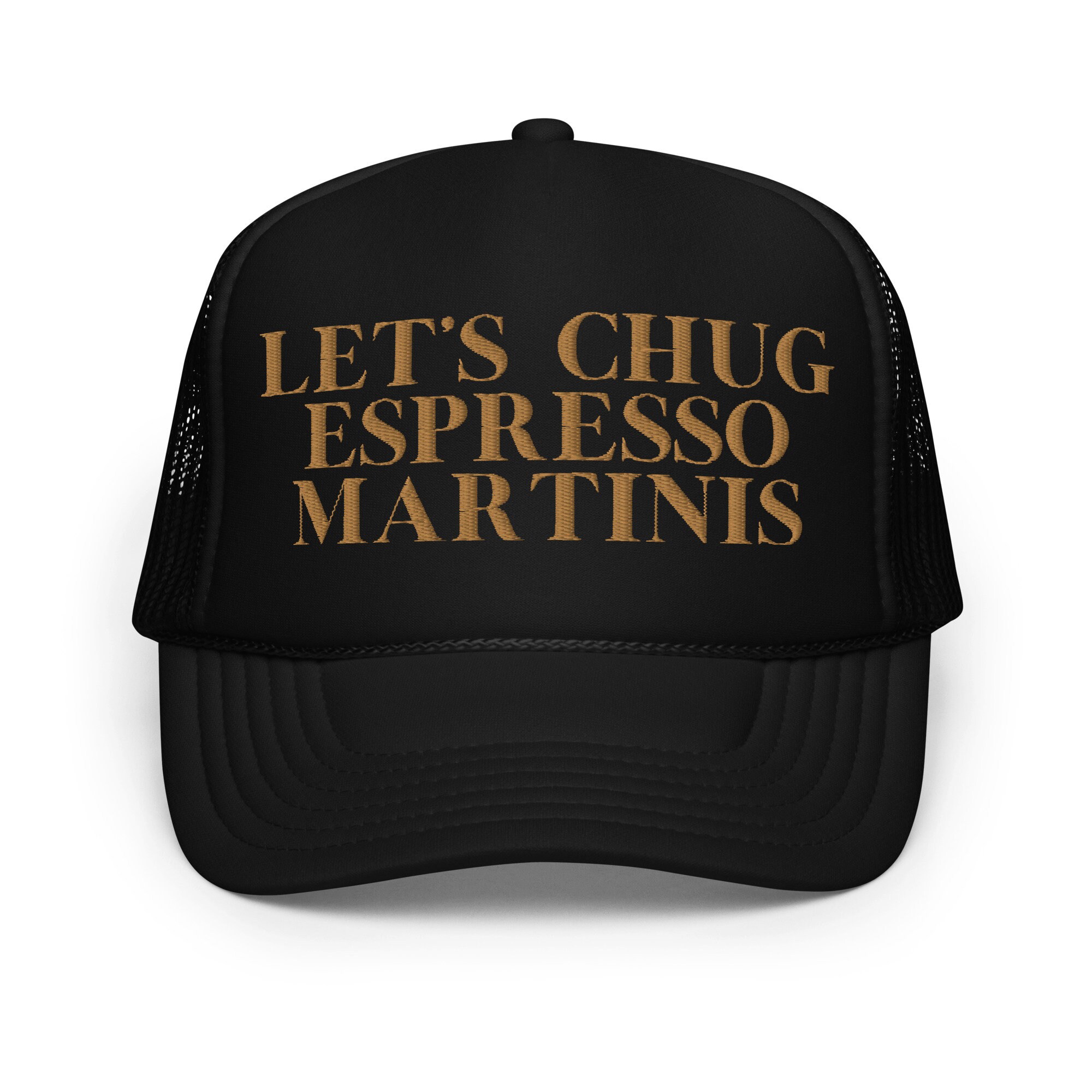 Casquette de camionneur réglable en maille avec vagues minimalistes Noir, Noir , Taille unique