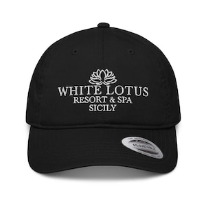 Resort and Spa Hotel Sicily Embroidered Adjustable Relaxed Fit Organic Cotton Baseball Cap Dad Hat