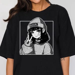 Anime Girl Comfort Colors Shirt, Pastel Goth Shirt, Alt Anime 90s Grunge, Harajuku Fashion, Japanese Streetwear Graphic Shirt, Anime Shirt