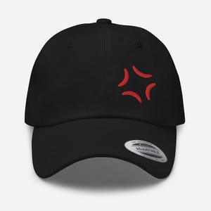 Popping Anime Vein Embroidered Baseball Hat Cotton Adjustable Dad Hat, Anime Gift Hat, Anime Hat, Anime Lover, Anime Gifts