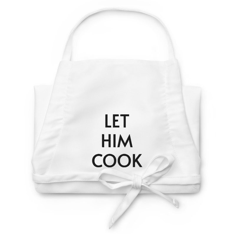 Let Him Cook Funny Embroidered Apron for Him, Cooking Gift for Him