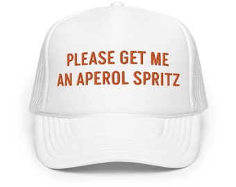 Aperol Spritz bestickte verstellbare Snapback Foam Trucker Hut, Aperol Spritz Liebhaber Geschenk, Aperol Hut