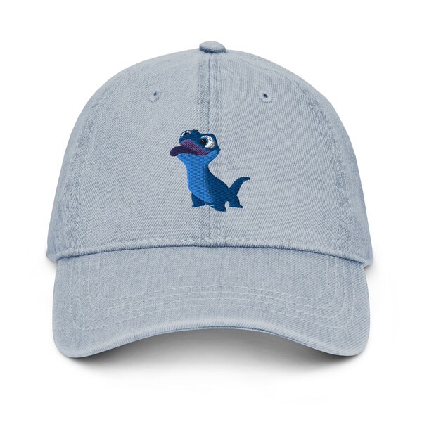 Bruni the Salamander Hat, Embroidered Adjustable Relaxed Fit Denim Hat, Theme Park Hat