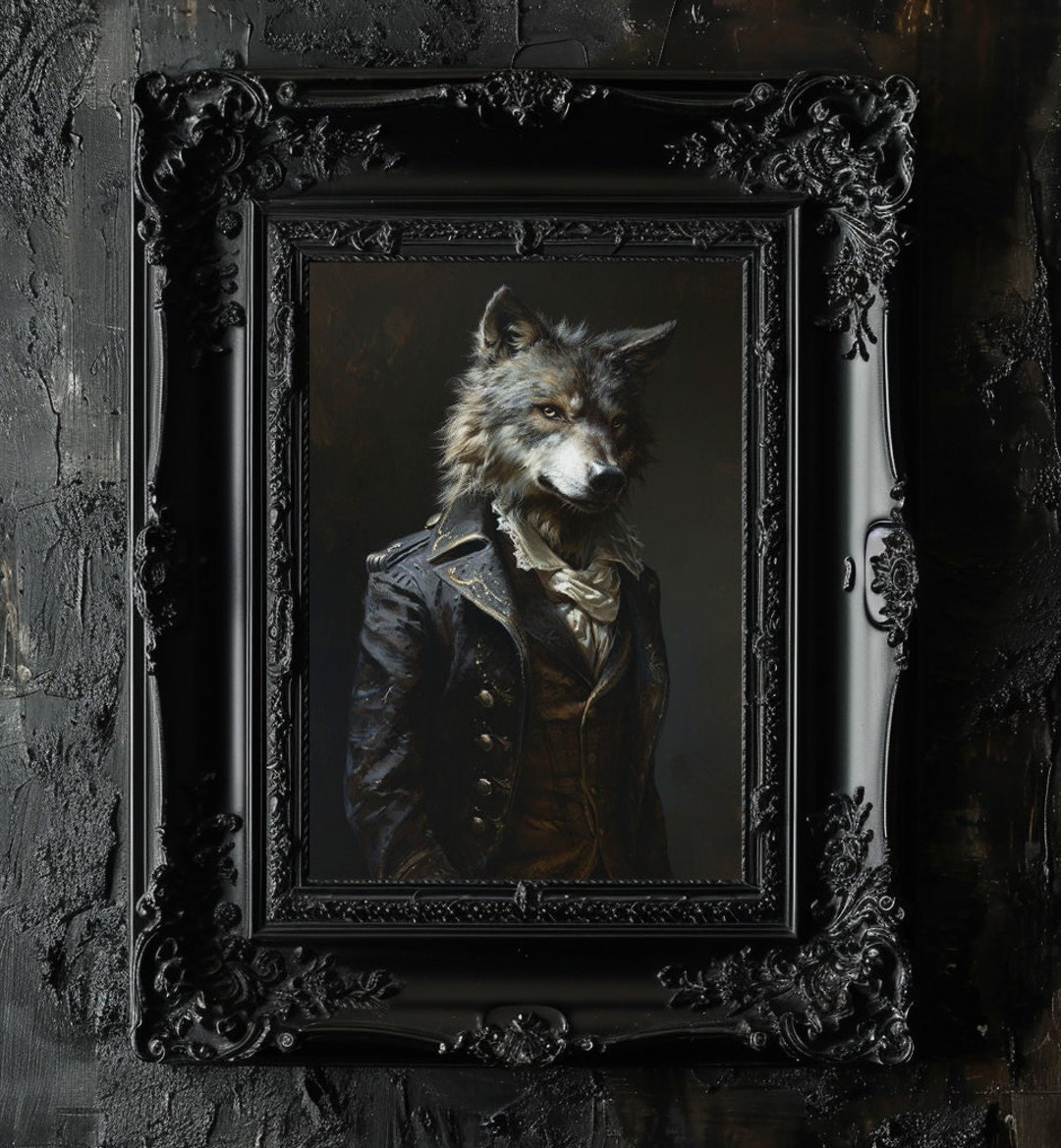 Werewolf Wall Art Poster, Vintage Animal Wall Art, Bookish Dark