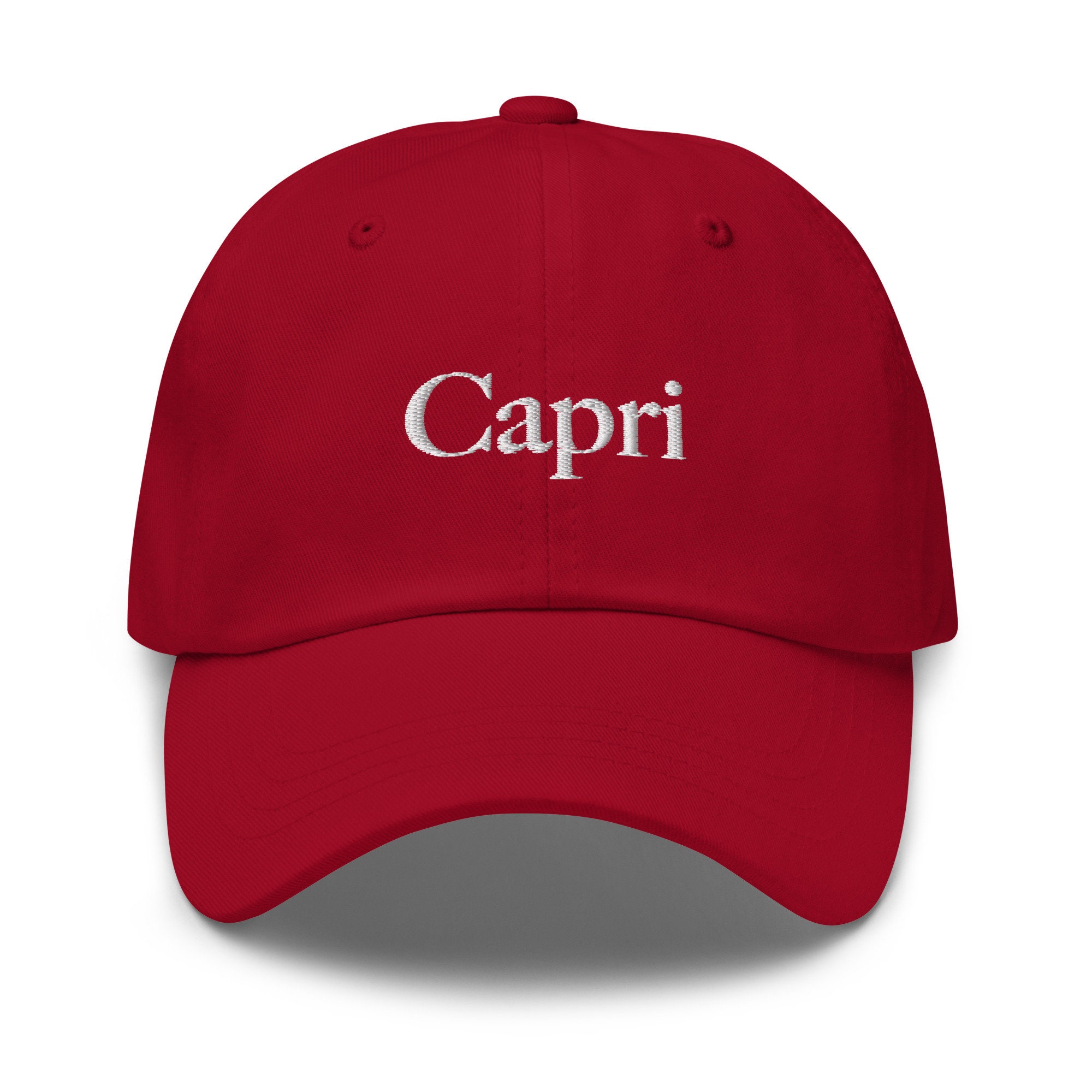 Capri Embroidered Adjustable Relaxed Fit Baseball Cap Dad Hat