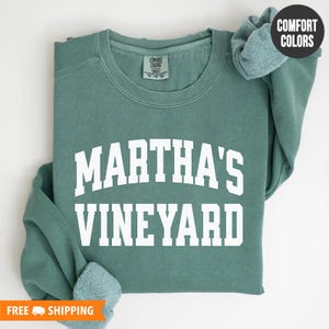 Martha&#39;s Vineyard Comfort Colors Unisex Crewneck Sweatshirt, Marthas Vineyard Sweatshirt, Comfy Sweatshirt for Martha&#39;s Vineyard Trip