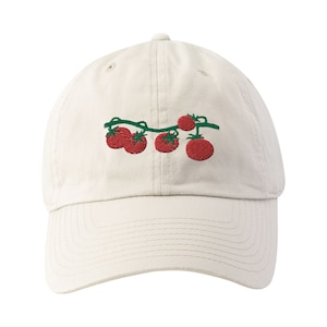 Tomato Vine Embroidered Adjustable Baseball Cap Dad Hat, Italian Foodie Hat, Italian Food Lover Gift, Tomato Hat, Gardening Hat