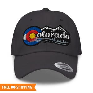 Colorado Flag Embroidered Adjustable Relaxed Fit Hat, Colorado Hat, Colorado Flag Hat, Colorado Gift, CO Hat, Colorado Visit Gift
