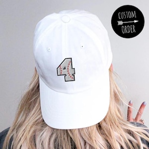Custom Baseball Jersey Number Embroidered Hat, Personalized Baseball Number Hat, Baseball Mom Gift, Sports Mom Hat, Baseball Jersey Hat