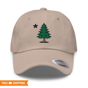 1901 Maine Flag Embroidered Adjustable Relaxed Fit Hat, 1901 Maine Flag Hat, Maine Local Hat, Gift for Maine Resident, Maine Hat, Maine Gift