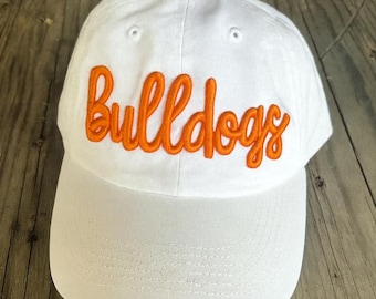 Team Mascot 3D Puff Embroidered Hat, Team Hat for Women, Game Day Hat, Cute Embroidered Team Hat, College Team Hat, Sports Team Cap