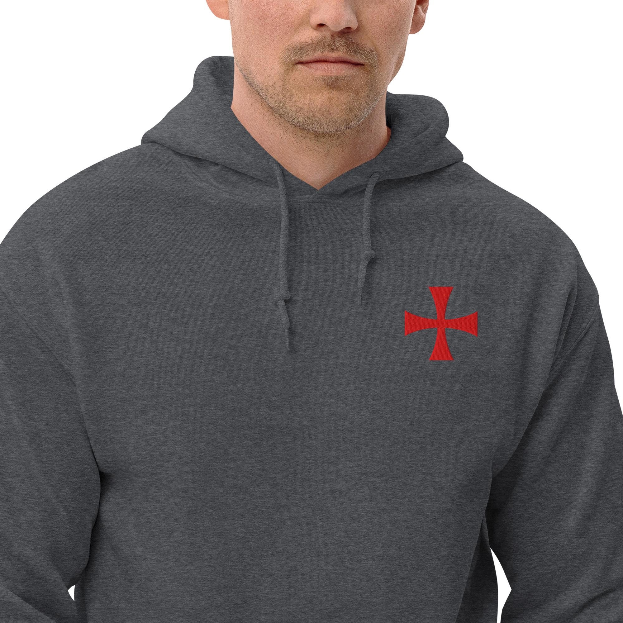 Knights Templar Embroidered Unisex Hoodie, Knights Templar Cross