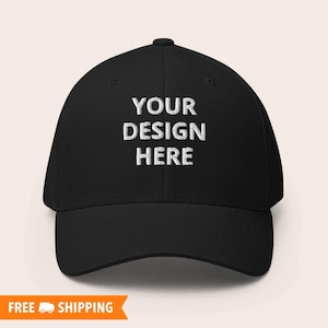 Custom Embroidered Flexfit Structured Cap, Personalized Baseball Cap, Custom Handmade Hats, Custom Hats, Custom Embroidery, Custom Golf Hat
