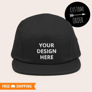 Black 5 Panel Cap - Etsy