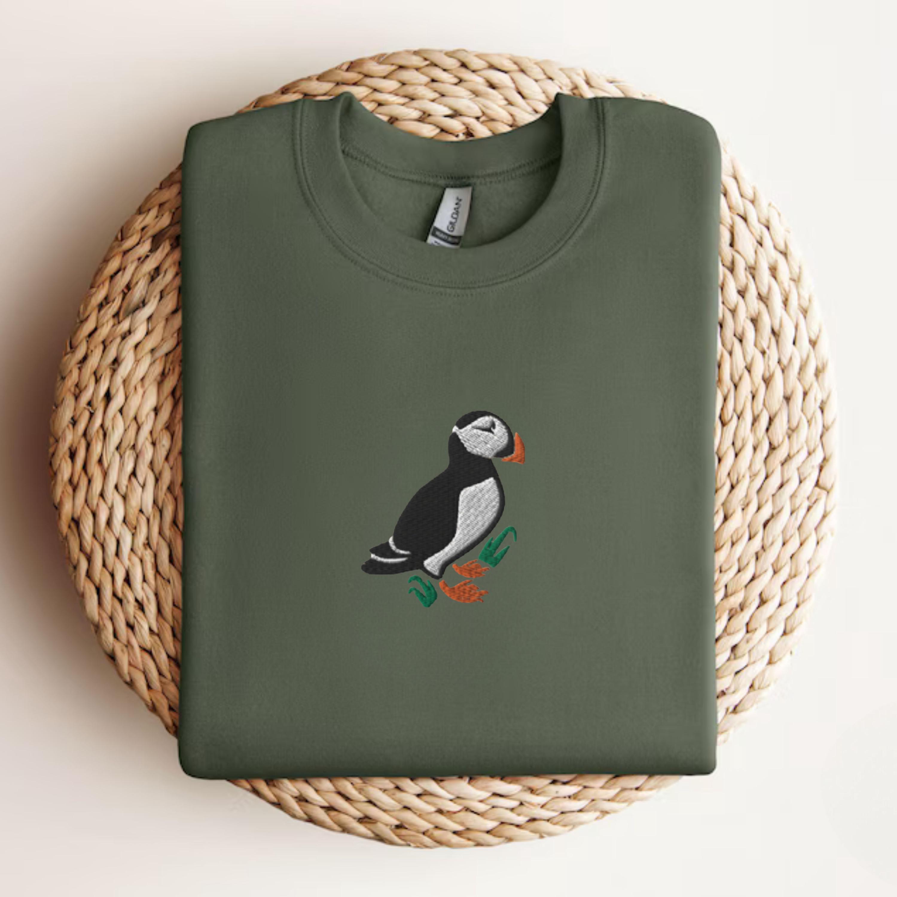 パフィンスウェット製カナダ Puffin Embroidered Crewneck Sweatshirt, Puffin Sweatshirt