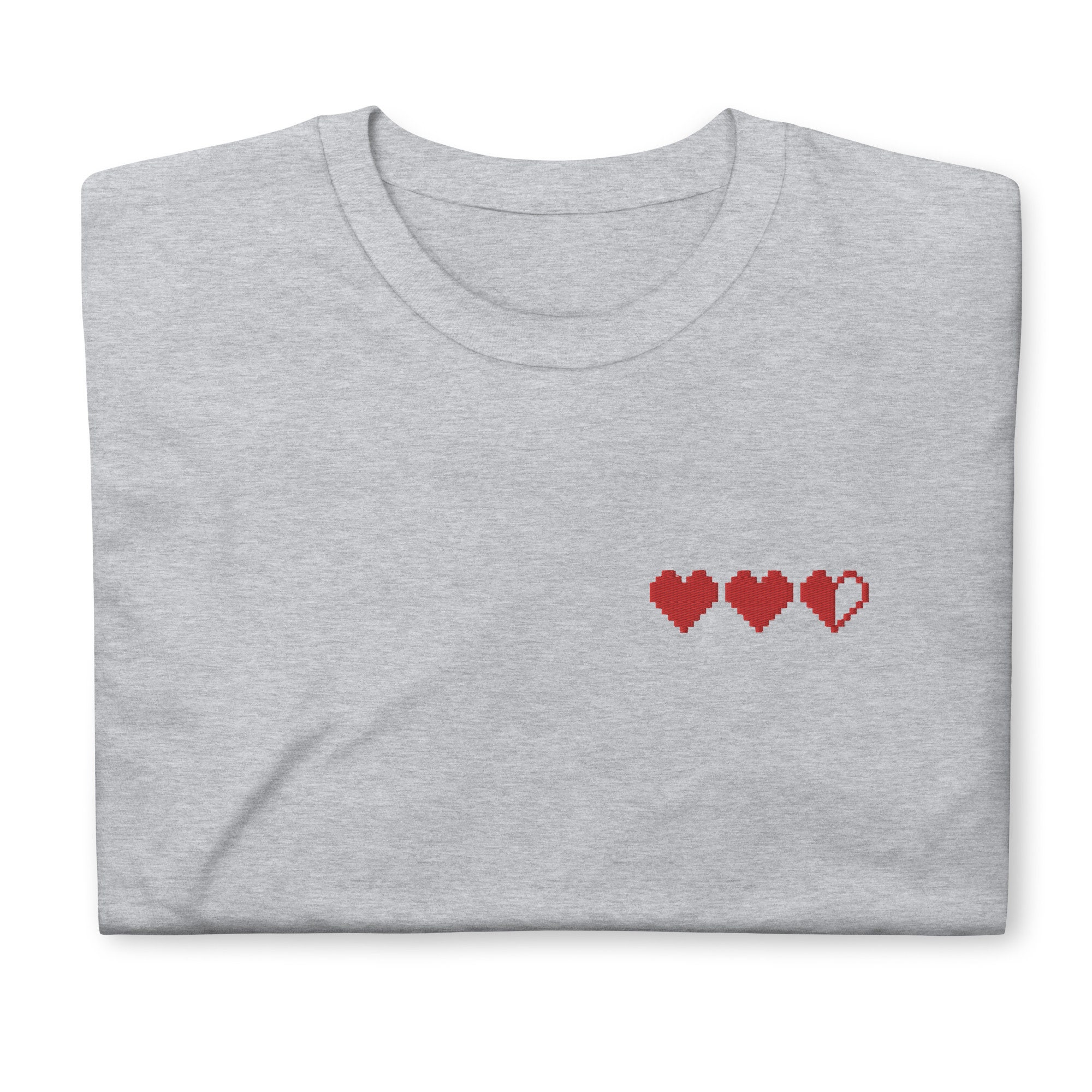 Heart Health Bar Embroidered Short-sleeve Unisex T-shirt