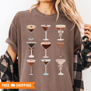Espresso Martinis Comfort Colors Shirt, Fun Night Club Party Girl T-Shirt, Espresso Martini Lover, Cute Espresso Martini Shirt for Her