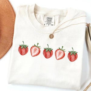 Strawberry Comfort Colors T-Shirt, Strawberry Shirt, Summer T-Shirt, Cute Strawberries T-Shirt, Fruit Shirt, Strawberry Season