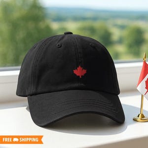 Canadian Embroidered Adjustable Baseball Cap Dad Hat, Minimal Cap, Canadian Flag Hat, Canada Hat, Canada Maple Leaf Hat, Canada Hockey Fan