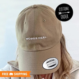 Custom Embroidered Adjustable Relaxed Fit Baseball Cap Dad Hat, Personalized Baseball Cap, Custom Handmade Hats, Custom Hat, Custom Gifts