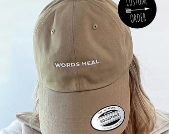 Custom Embroidered Adjustable Relaxed Fit Baseball Cap Dad Hat, Personalized Baseball Cap, Custom Handmade Hats, Custom Hat, Custom Gifts