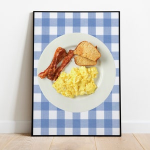 Breakfast Bacon and Eggs Poster, Bacon and Eggs Wall Decor, Funny TV Show Poster, Breakfast Poster