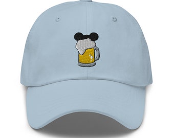 Mouse Lager Embroidered Adjustable Relaxed Fit Hat, Theme Park Hat - Multiple Colors