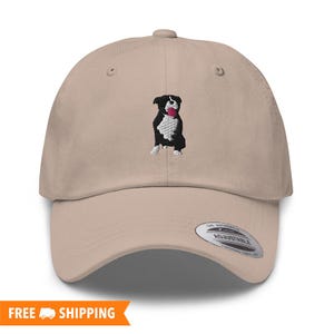 Tuxedo Pitbull Embroidered Adjustable Relaxed Fit Hat, Black and White Pittie Hat, Pitbull Mom Gift, Pibble, American Bully, Tuxedo Pittie