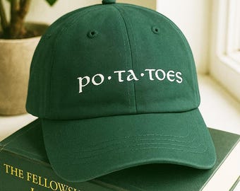 Potatoes Embroidered Adjustable Relaxed Fit Baseball Cap Dad Hat, Booking Reading Gift, Book Lover Hat, Bookcore Hat, Fantasy Book Gifts